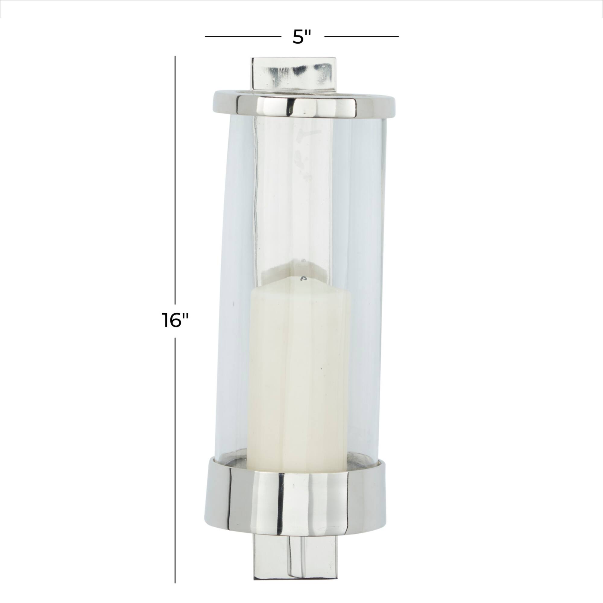 Silver Aluminum Contemporary Wall Sconce, 16" x 5" x 7"